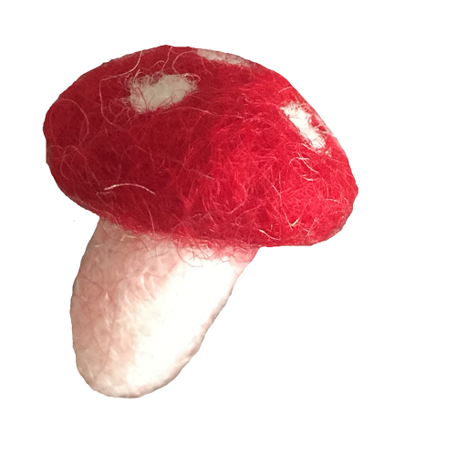 Landscape - Mushrooms 2cm 10pcs Felted Wool