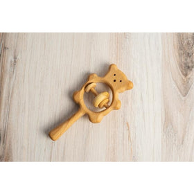 Organic Wooden Rattle Toy Bear