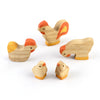 Waldorf Natural Wooden Rooster with Chickens Set - 5 pieces
