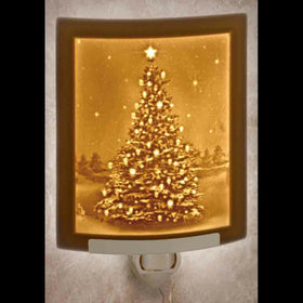 Handmade Porcelain Curved Night light (Christmas Tree)
