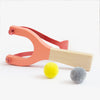 Hand made Wooden Sling shot with Pom pom balls