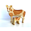 Wooden Cow Toy With Baby Cow