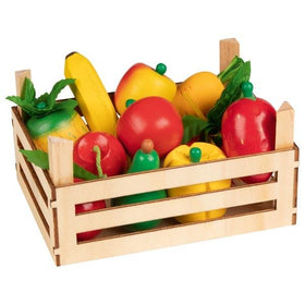 Wooden Fruits & Vegetables in Crate By Goki