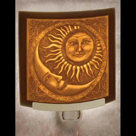 Handmade Porcelain Curved Night light (Sun and Moon)