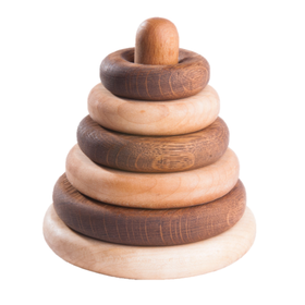 Wooden Stacking Rings Toy From 2 Types of Wood, Small