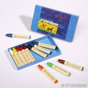 Stockmar 12 Beeswax Stick Crayons in Cardboard Box