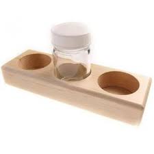 Wooden Holder for 3 Paint Jars w/ Lids 50 ml
