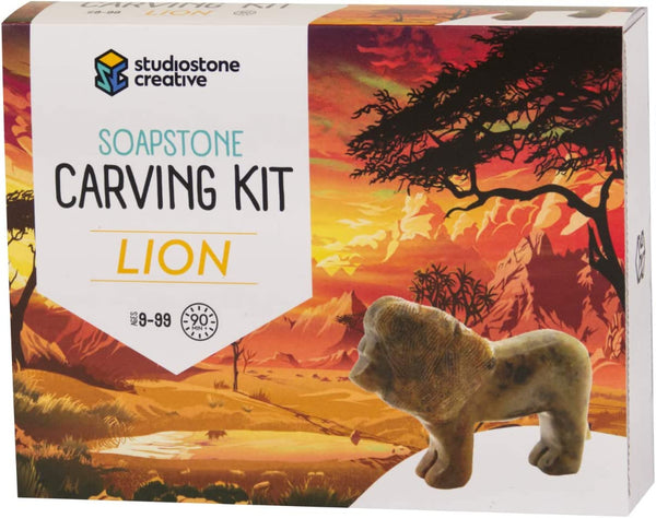 Lion Studiostone Creative Soapstone Sculpture Carving DIY Arts and Crafts Kit for Kids Adults