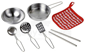 Goki Stainless Steel 9 pcs Kitchen Gadgets for play kitchen