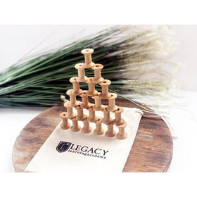 Hand made Wood and natural - Wooden Spool Stacking by Legacy Learning Academy