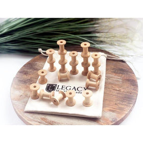 Hand made Wood and natural - Wooden Spool Stacking by Legacy Learning Academy